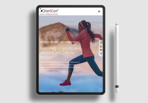 Neue Website im Tablet mit Stift